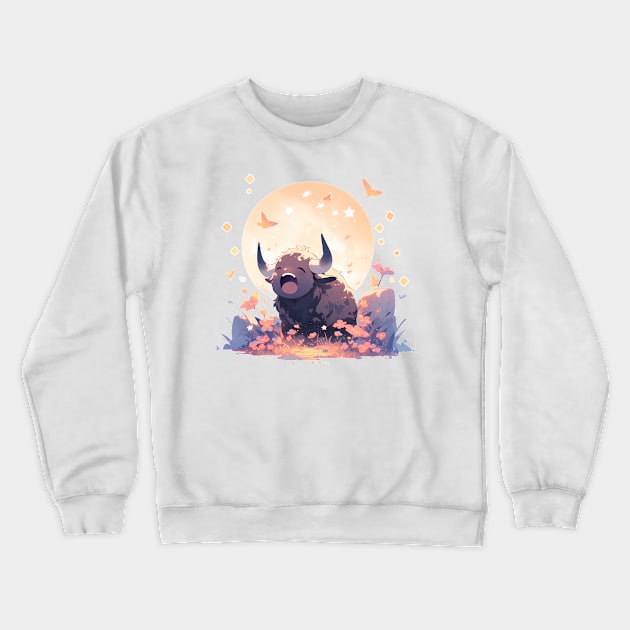 Full Moon Aurochs Crewneck Sweatshirt by jansvea